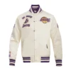 Los-Angeles-Lakers-Retro-Classic-Full-Snap-Satin-Varsity-Jacket-Cream-1