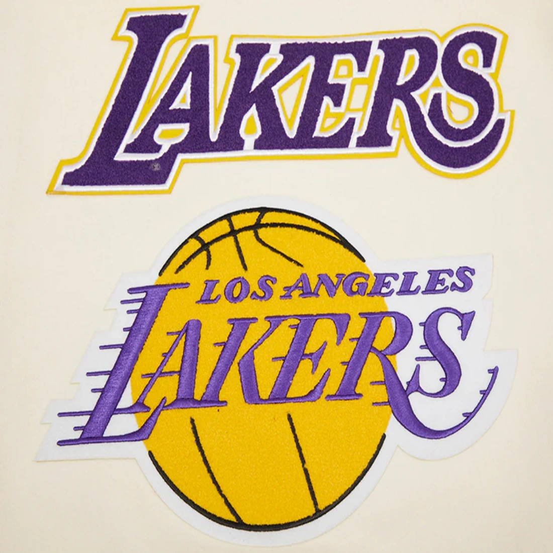 Alternative view of Los Angeles Lakers Retro Classic Wool Leather Varsity Jacket Purple/Cream