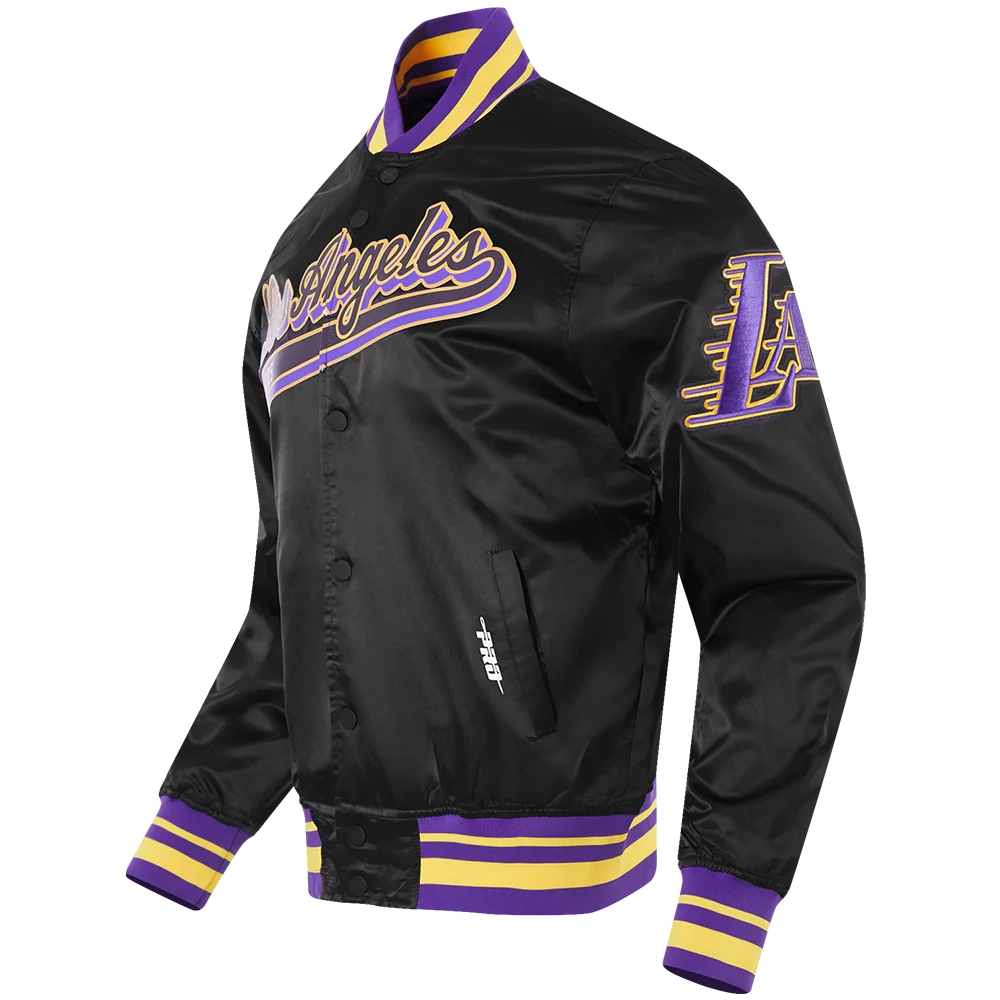 Los-Angeles-Lakers-Script-Tail-Full-Snap-Satin-Varsity-Jacket-Black-6
