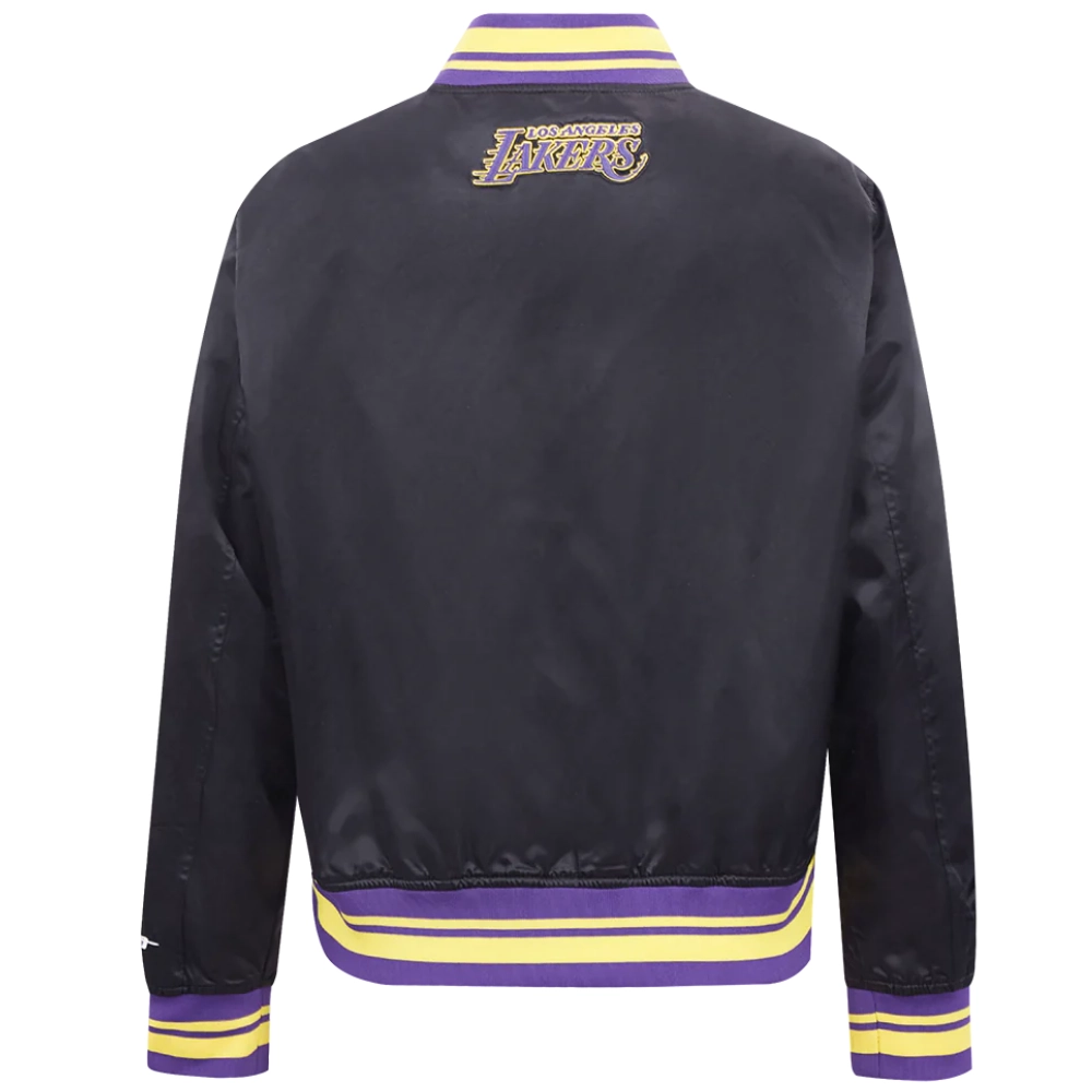 Los-Angeles-Lakers-Script-Tail-Womens-Full-Snap-Satin-Varsity-Jacket-Black-3
