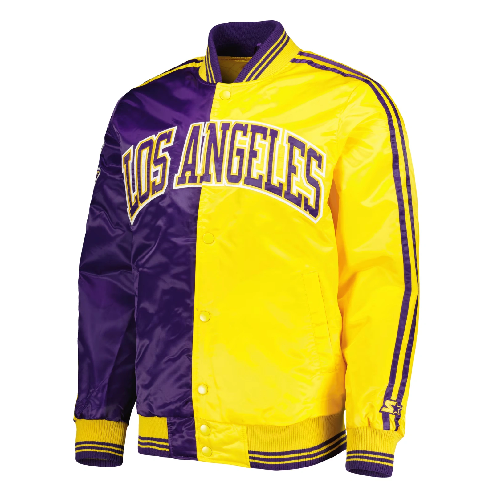 Los-Angeles-Lakers-Starter-Fast-Break-Satin-Varsity-Jacket-Purple-Yellow-1