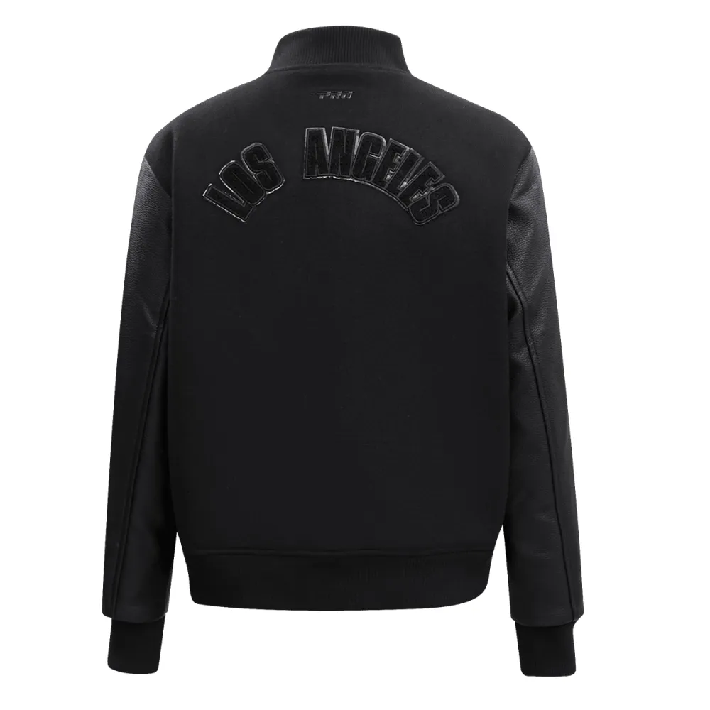 Los-Angeles-Lakers-Triple-Black-Wool-Leather-Varsity-Jacket-Black-1