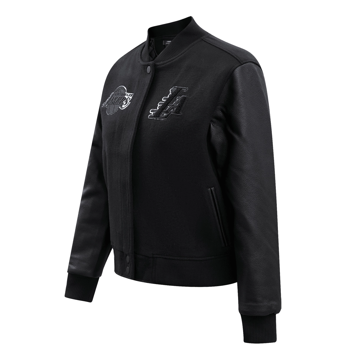 Los-Angeles-Lakers-Triple-Black-Wool-Leather-Varsity-Jacket-Black-2
