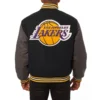 Los-Angeles-Lakers-Two-Tone-Wool-Varsity-Jacket-Black-Grey-1