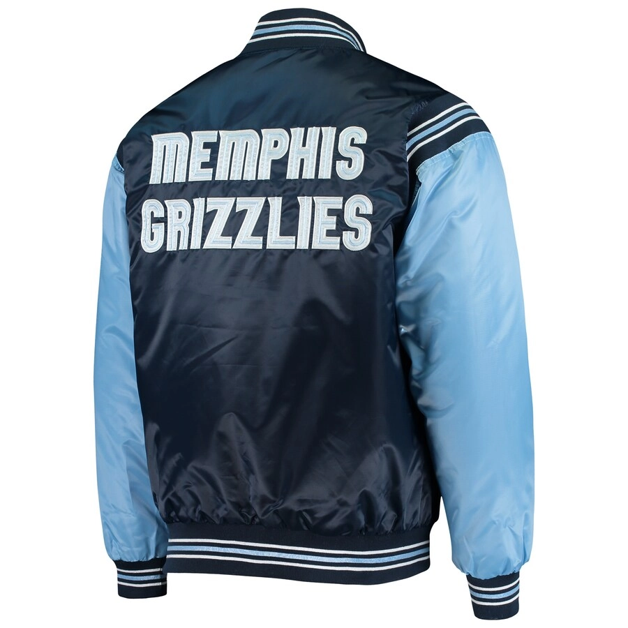 Memphis-Grizzlies-Enforcer-Full-Snap-Satin-Varsity-Jacket-NavyBlue-4