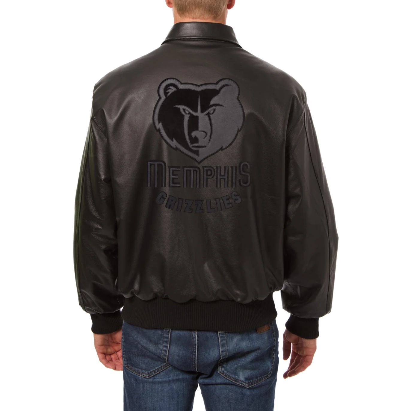 Memphis-Grizzlies-Full-Leather-Bomber-Varsity-Jacket-Black-2