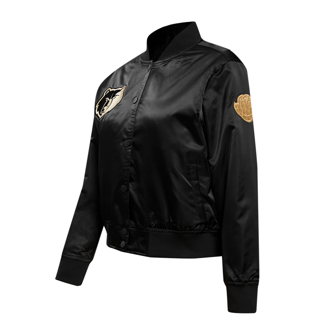 Memphis-Grizzlies-Holiday-Glam-Womens-Satin-Varsity-Jacket-Black-2