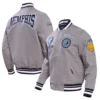 Memphis-Grizzlies-Pro-Standard-Crest-Emblem-Gray-Wool-Varsity-Jacket-4
