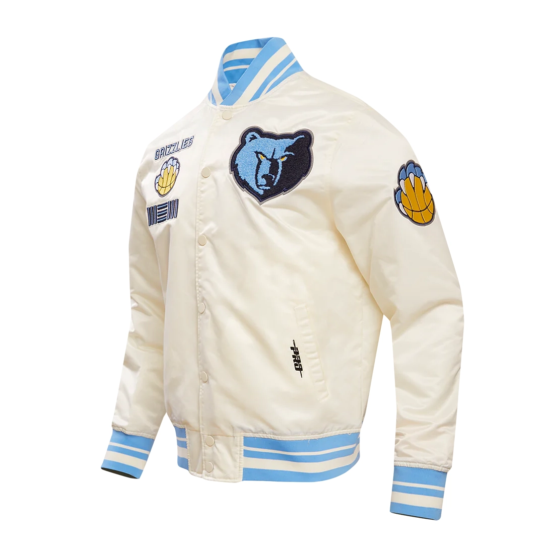 Memphis-Grizzlies-Retro-Classic-Full-Snap-Satin-Varsity-Jacket-Cream-1