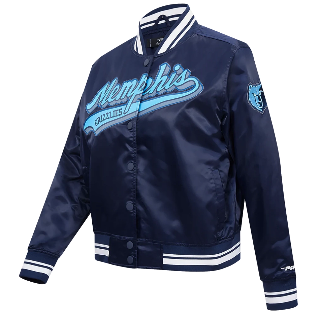 Memphis-Grizzlies-Script-Tail-Womens-Full-Snap-Satin-Varsity-Jacket-Navy-4