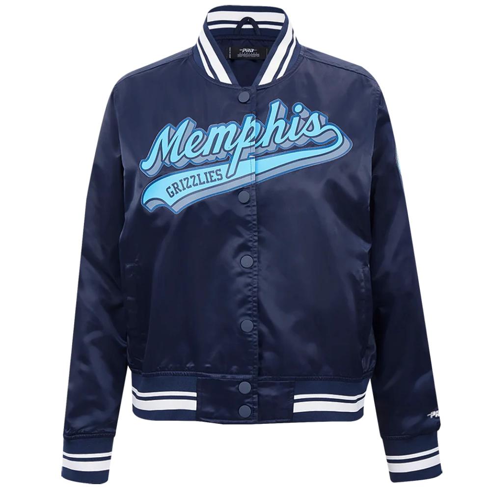 Memphis-Grizzlies-Script-Tail-Womens-Full-Snap-Satin-Varsity-Jacket-Navy-5