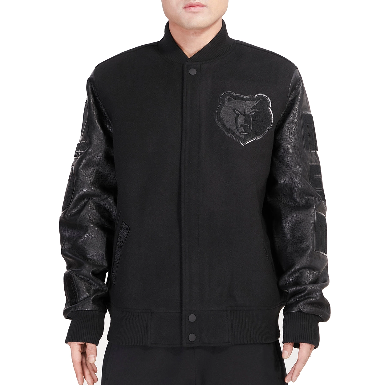 Memphis-Grizzlies-Triple-Black-Wool-Varsity-Jacket