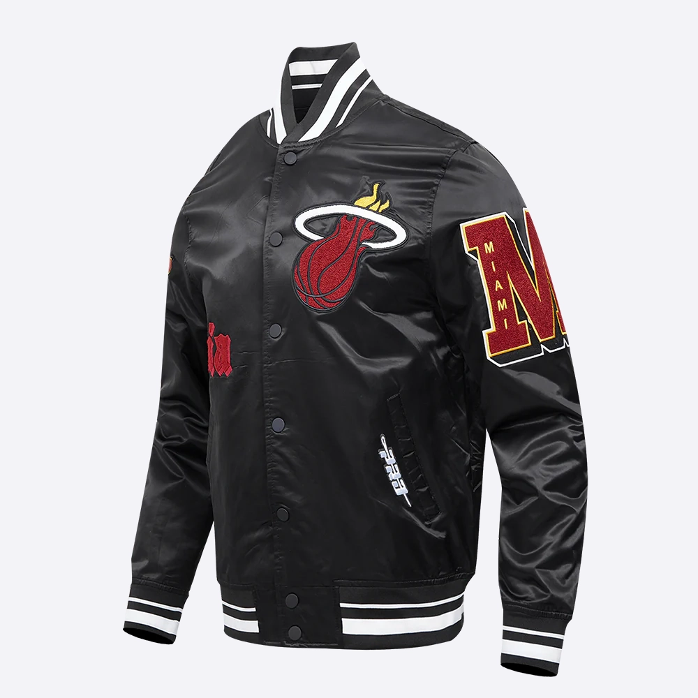 Miami-Heat-Pro-Standard-Old-English-Black-Satin-Varsity-Jacket-1