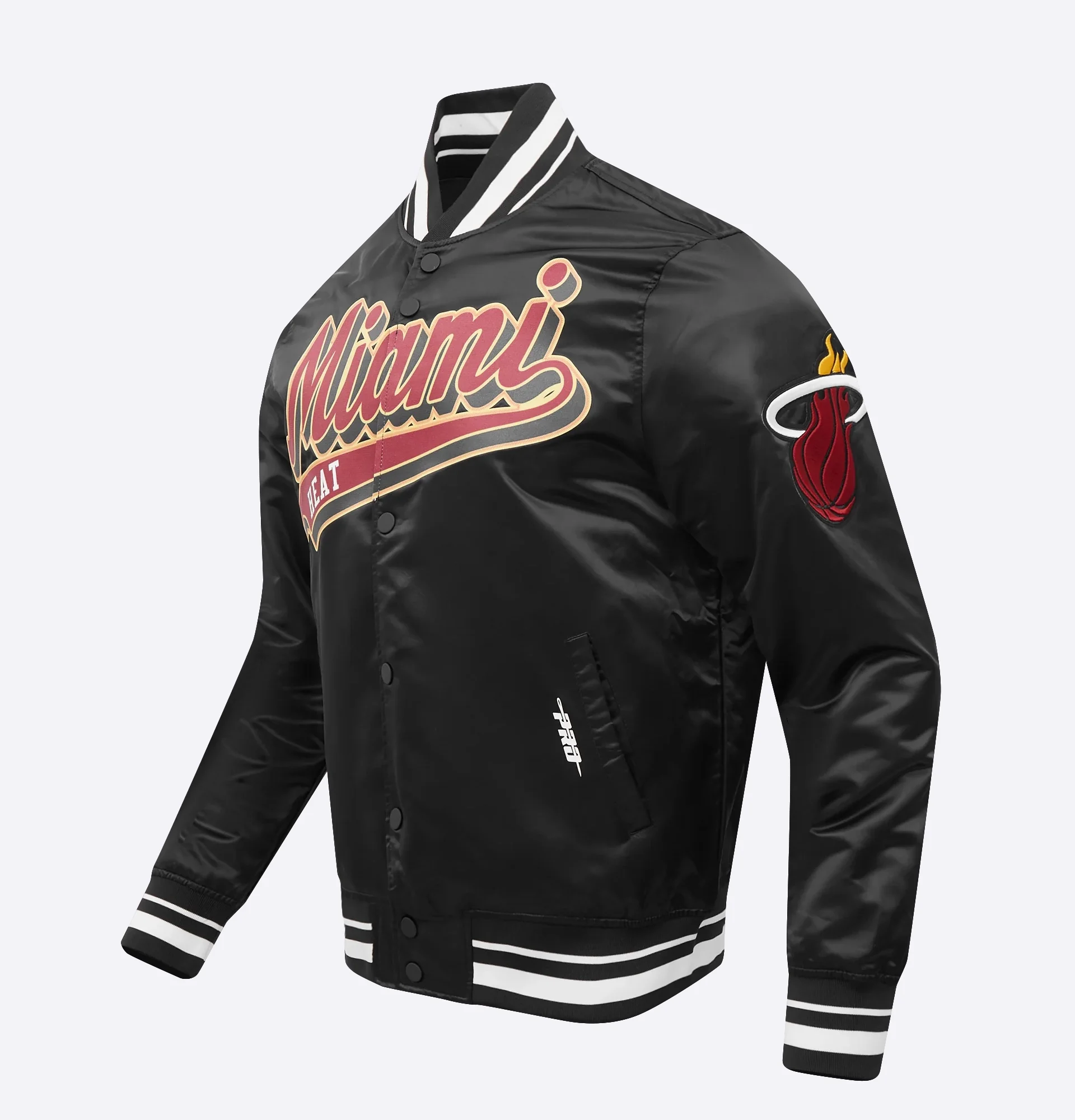 Miami-Heat-Pro-Standard-Script-Tail-Black-Satin-Varsity-Jacket-1