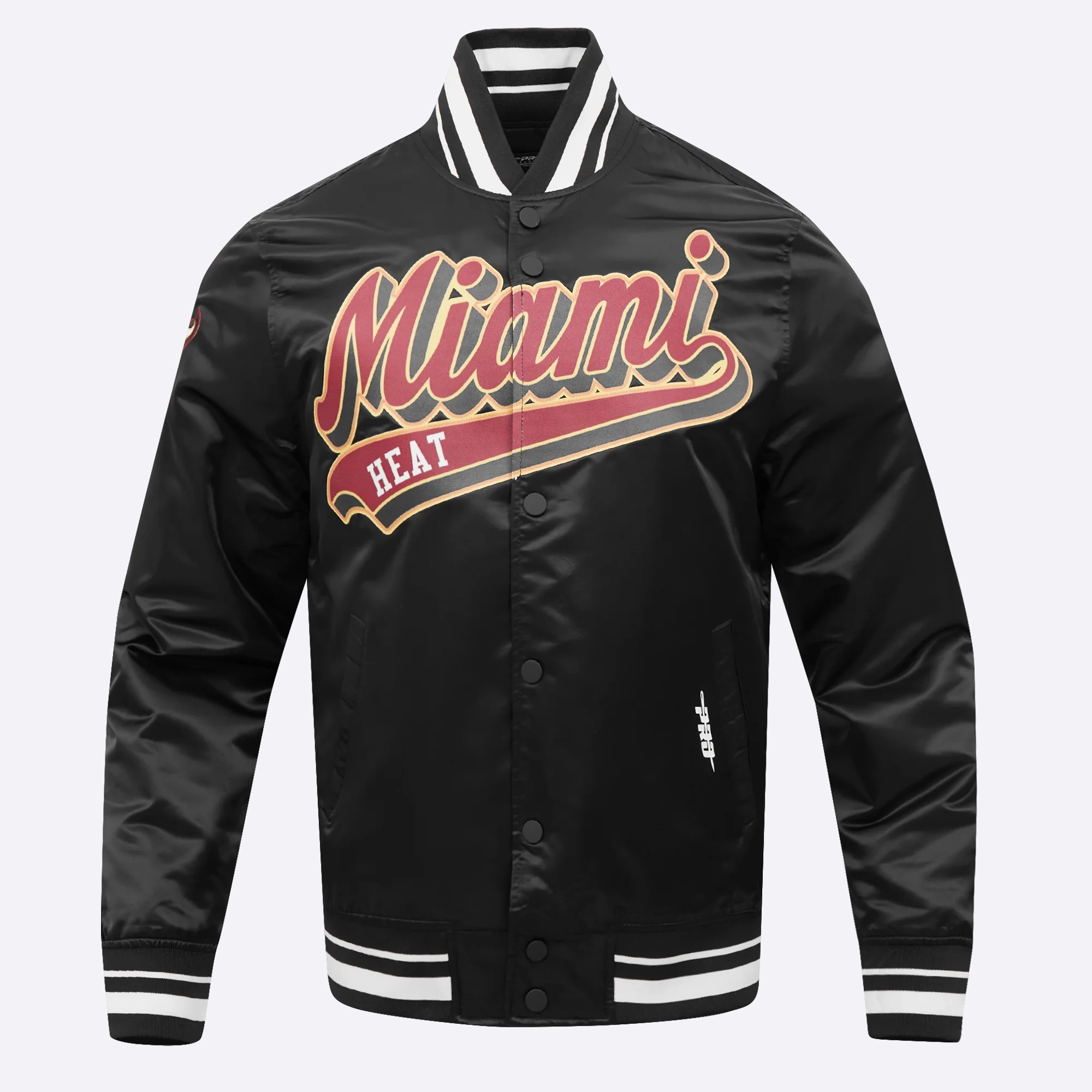 Miami-Heat-Pro-Standard-Script-Tail-Black-Satin-Varsity-Jacket-2