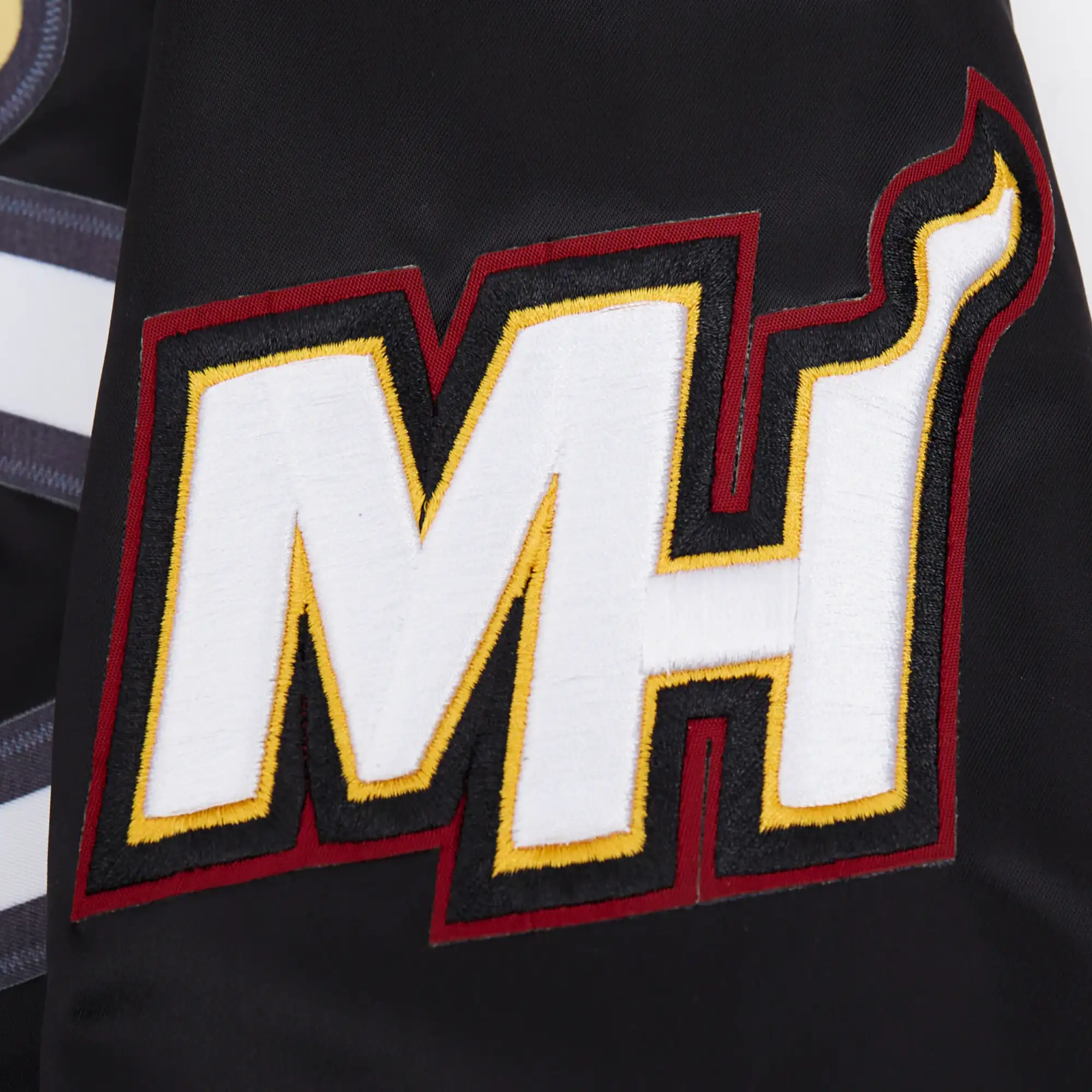 Miami-Heat-Pro-Standard-Script-Tail-Black-Satin-Varsity-Jacket-5