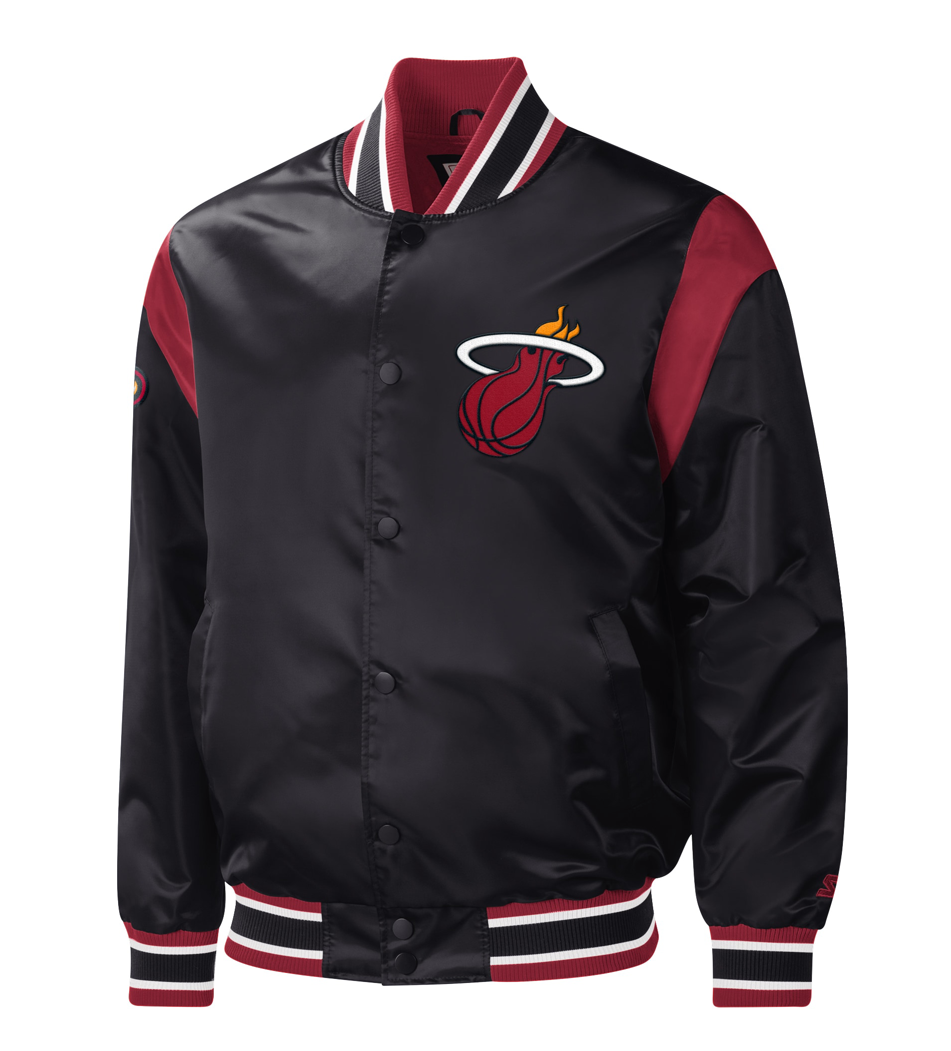 Miami-Heat-Starter-Force-Play-Full-Snap-Black-Satin-Varsity-Jacket-1
