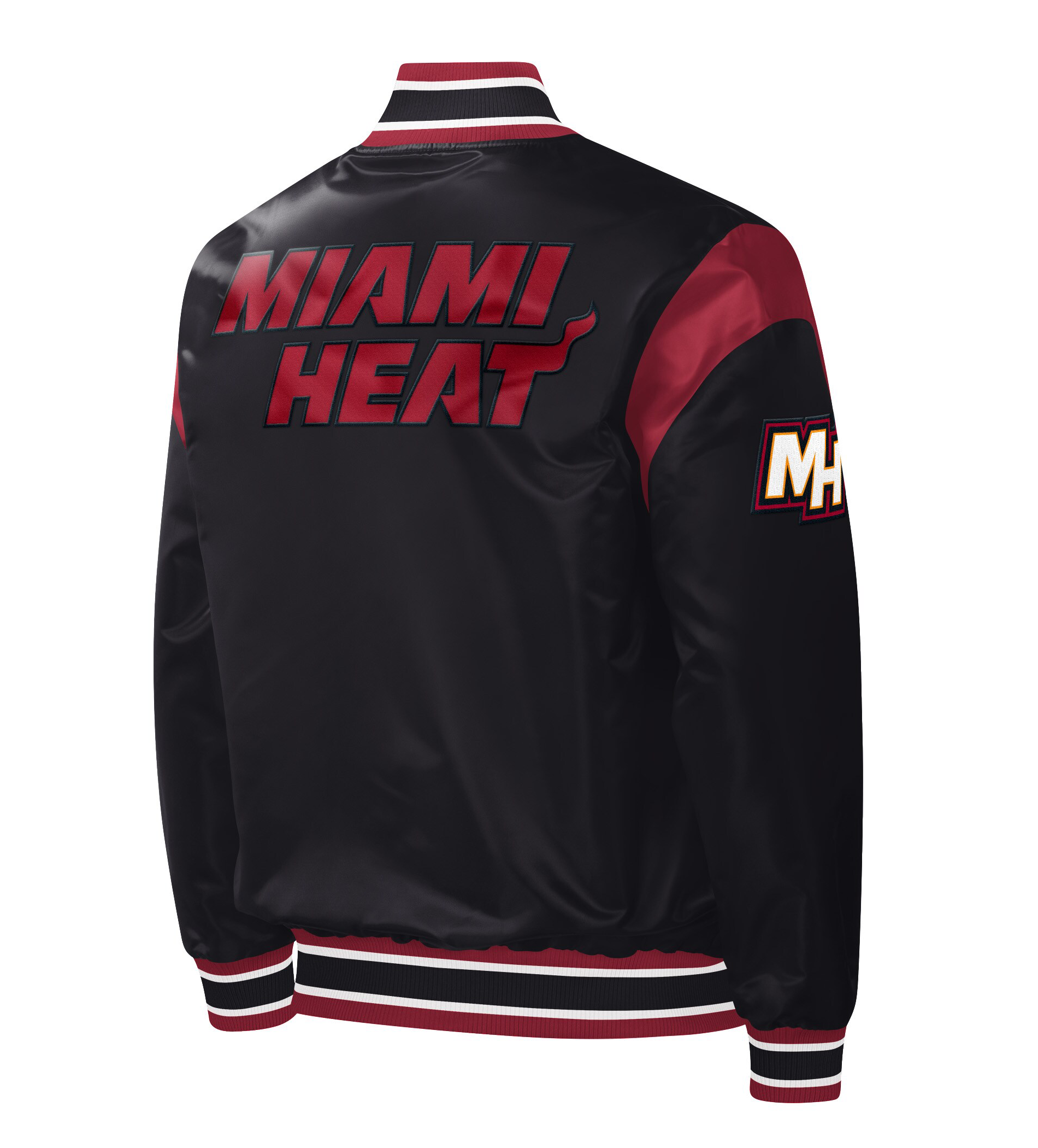 Miami-Heat-Starter-Force-Play-Full-Snap-Black-Satin-Varsity-Jacket-2
