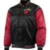 Miami-Heat-Starter-The-Enforcer-Full-Snap-Black-Red-Satin-Varsity-Jacket-1