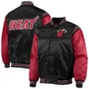 Miami-Heat-Starter-The-Enforcer-Full-Snap-Black-Red-Satin-Varsity-Jacket-4