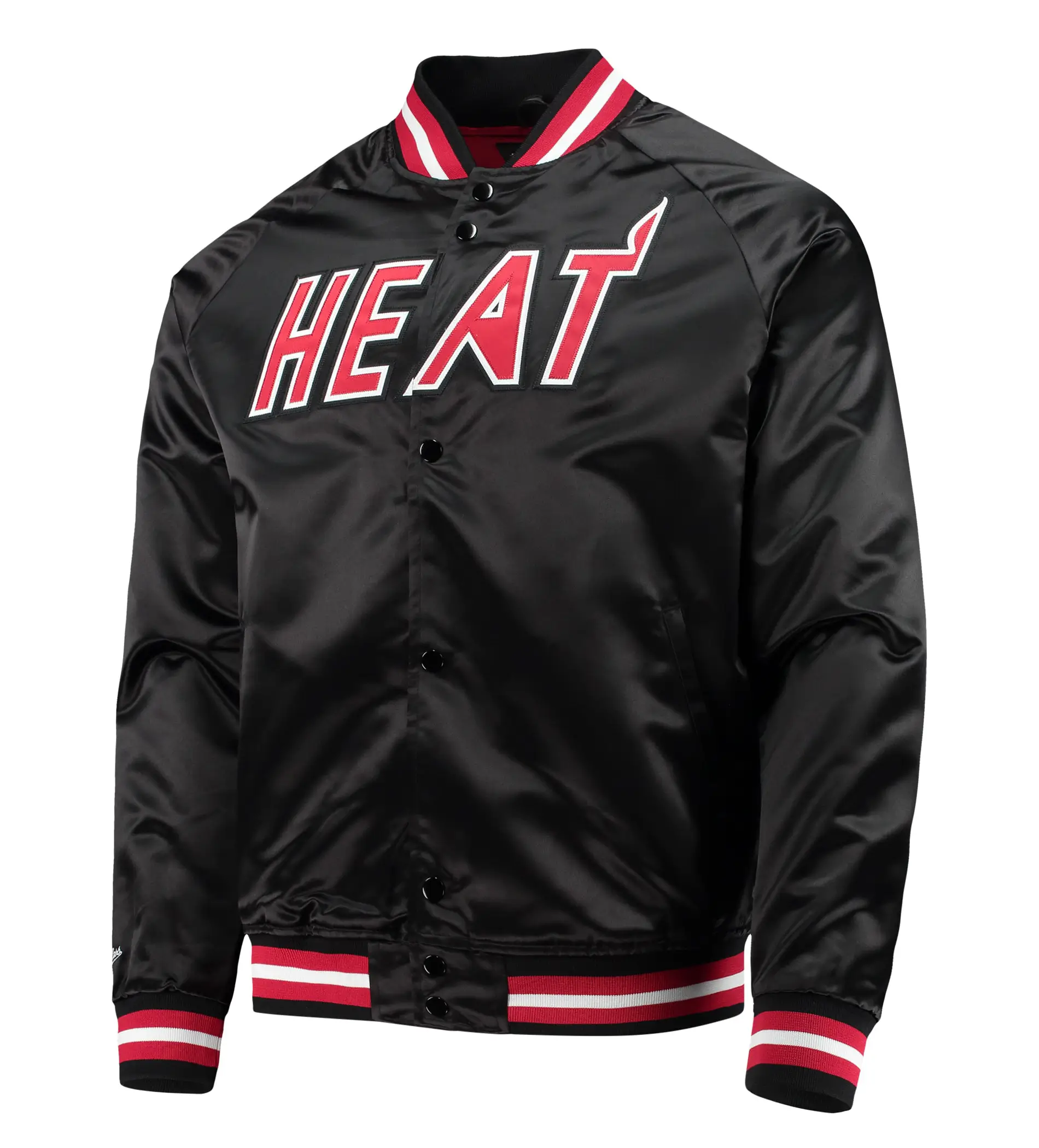 Miami-Heat-Throwback-Wordmark-Full-Snap-Raglan-Black-Satin-Varsity-Jacket-1