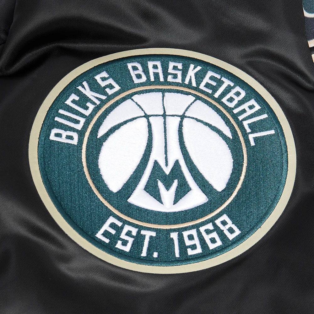 Milwaukee-Bucks-Script-Tail-Full-Snap-Satin-Varsity-Jacket-Black-1