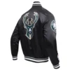 Milwaukee-Bucks-Script-Tail-Full-Snap-Satin-Varsity-Jacket-Black-3