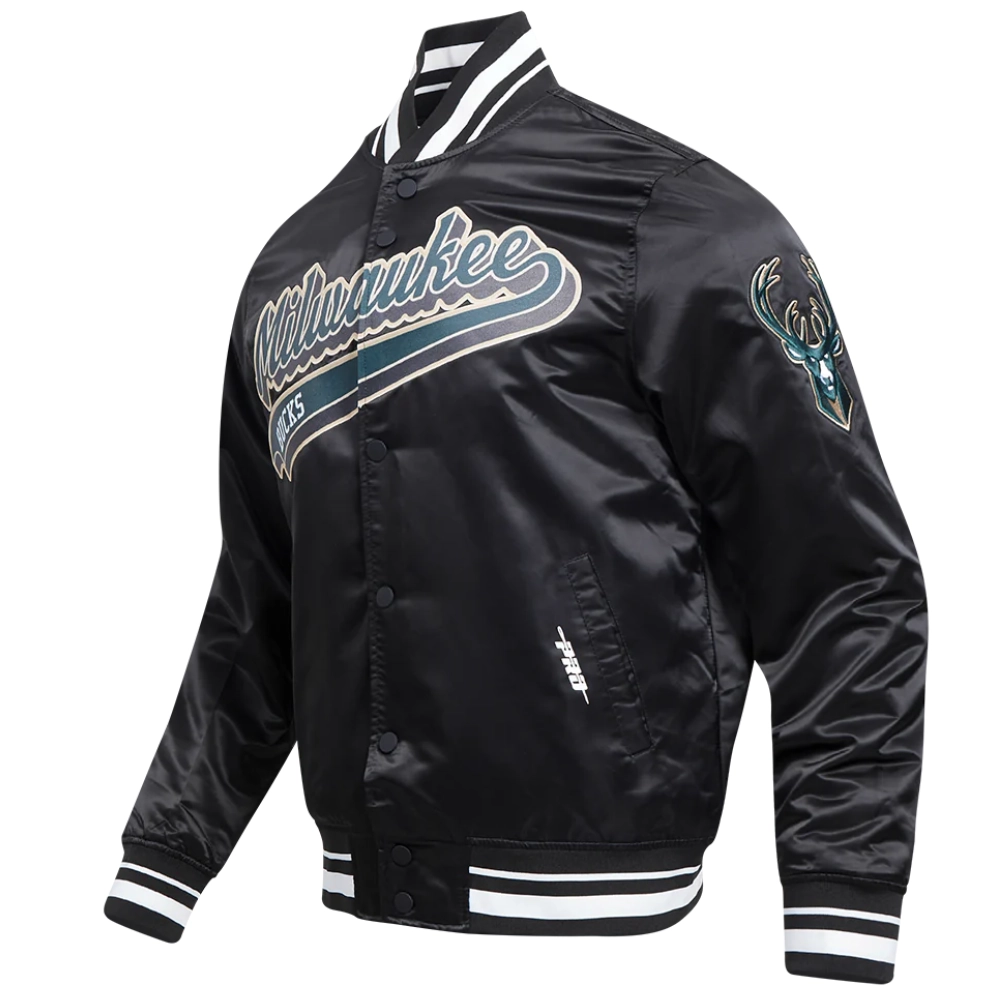 Milwaukee-Bucks-Script-Tail-Full-Snap-Satin-Varsity-Jacket-Black-5