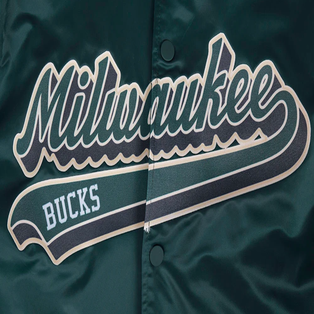 Milwaukee-Bucks-Script-Tail-Full-Snap-Satin-Varsity-Jacket-Green-2
