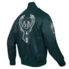 Milwaukee-Bucks-Script-Tail-Full-Snap-Satin-Varsity-Jacket-Green-4