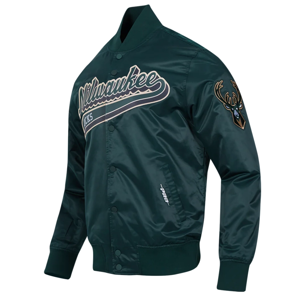 Milwaukee-Bucks-Script-Tail-Full-Snap-Satin-Varsity-Jacket-Green-5