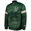Milwaukee-Bucks-Starter-Hunter-Pick-Roll-Green-Satin-Varsity-Jacket-1