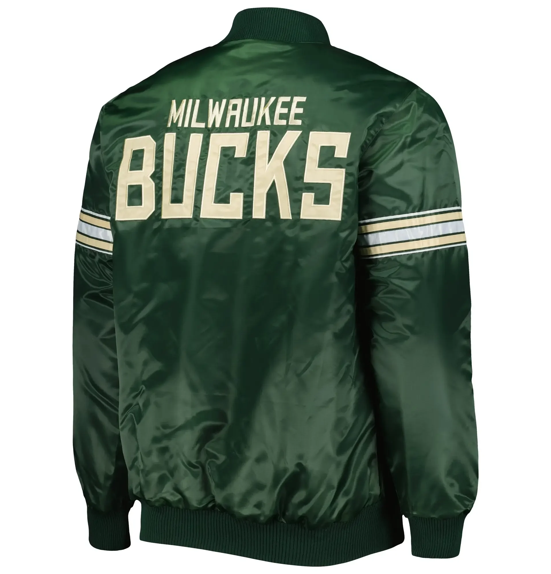 Milwaukee-Bucks-Starter-Hunter-Pick-Roll-Green-Satin-Varsity-Jacket-2