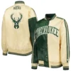 Milwaukee-Bucks-Starter-Hunter-Split-Green-Cream-Color-Block-Satin-Varsity-Jacket-4