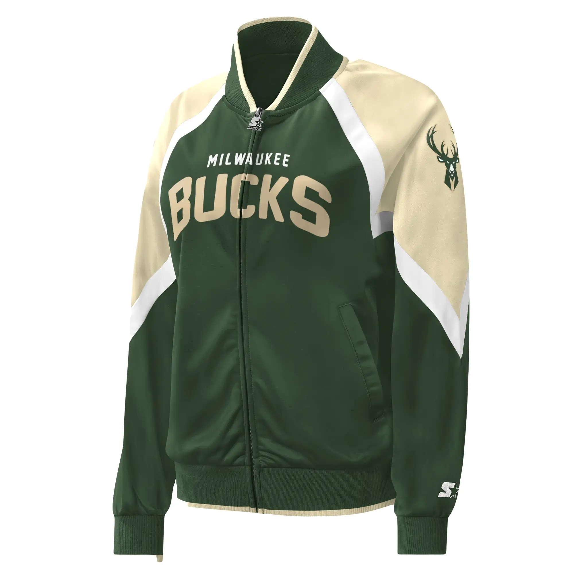 Milwaukee-Bucks-Starter-Slam-Dunk-Raglan-Full-Zip-Track-Hunter-Green-Varsity-Jacket-1