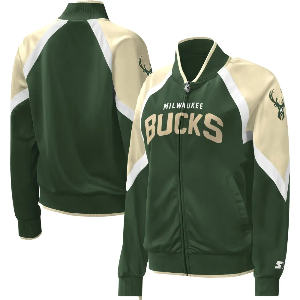 Milwaukee-Bucks-Starter-Slam-Dunk-Raglan-Full-Zip-Track-Hunter-Green-Varsity-Jacket-3