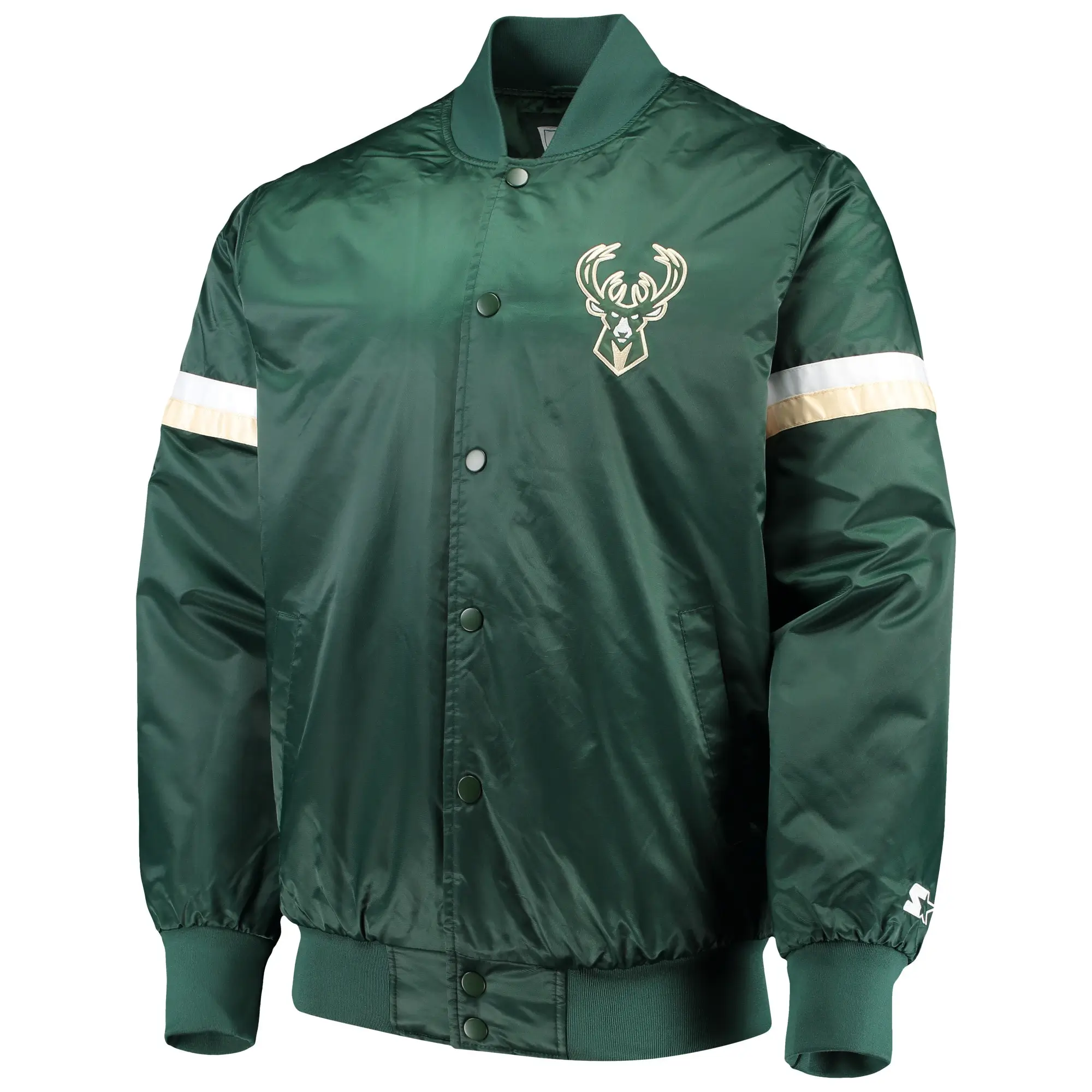 Milwaukee-Bucks-Starter-The-Champ-Hunter-Green-Satin-Varsity-Jacket-1
