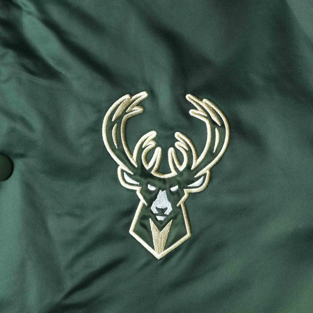 Milwaukee-Bucks-Starter-The-Champ-Hunter-Green-Satin-Varsity-Jacket-3