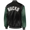 Milwaukee-Bucks-Starter-The-Enforcer-Black-Hunter-Green-Varsity-Satin-Jacket-3