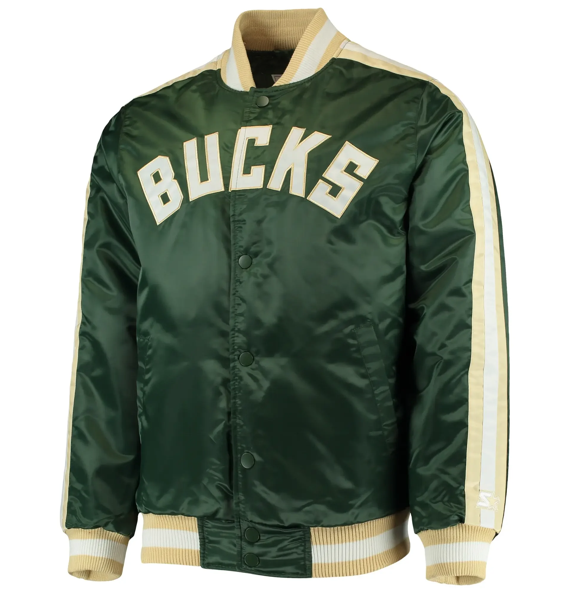 Milwaukee-Bucks-Starter-The-Offensive-Full-Snap-Hunter-Green-Satin-Varsity-Jacket-1