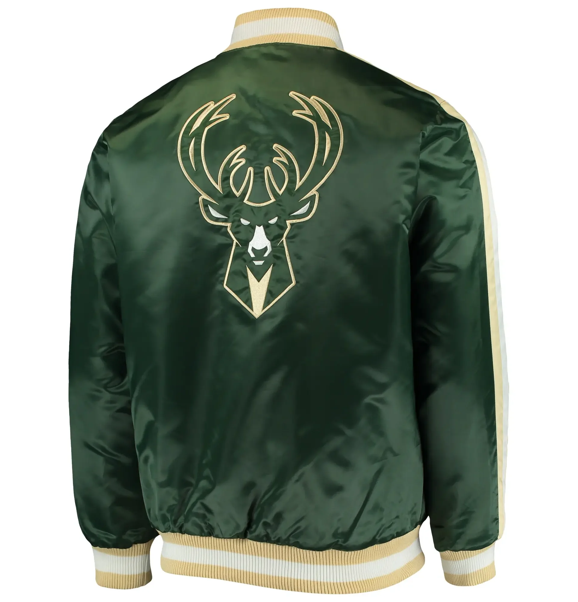 Milwaukee-Bucks-Starter-The-Offensive-Full-Snap-Hunter-Green-Satin-Varsity-Jacket-2