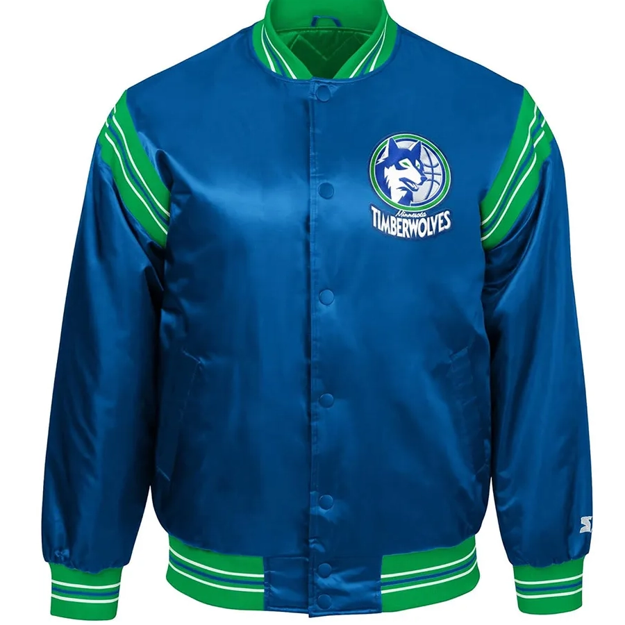 Minnesota-Timberwolves-Enforcer-Full-Snap-Satin-Varsity-Jacket-Blue