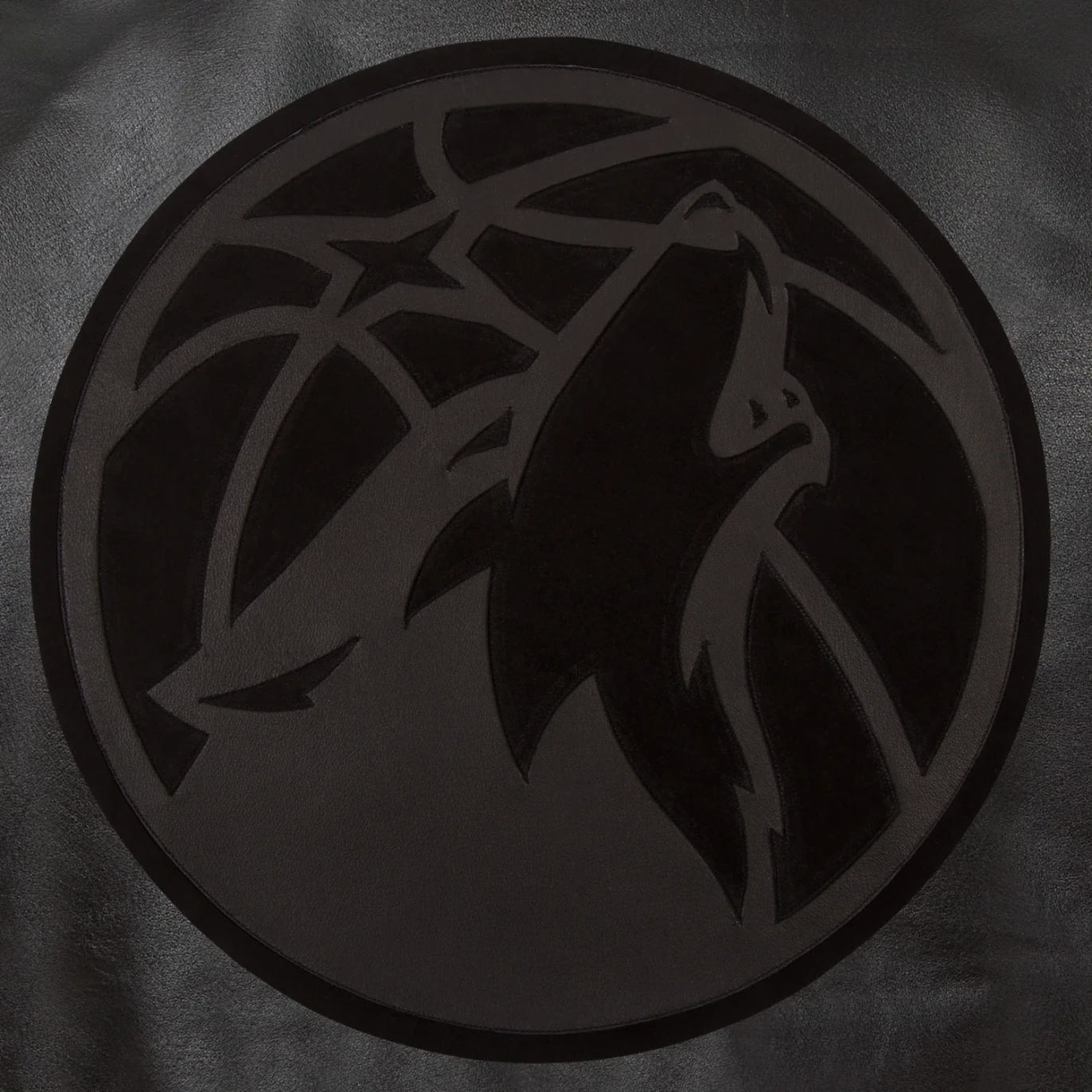 Alternative view of Full Leather Varsity Jacket - Minnesota Timberwolves Black Bomber