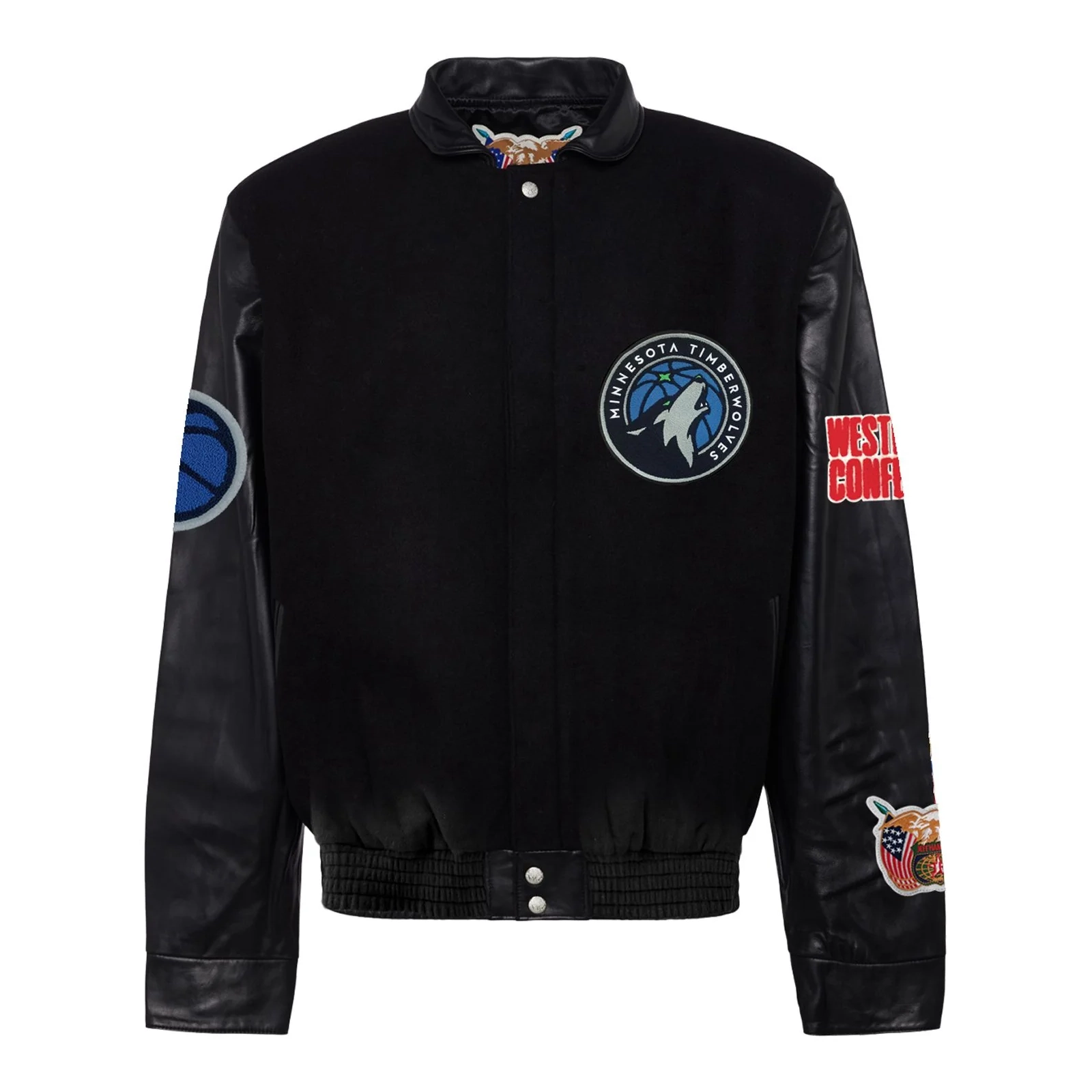 Minnesota-Timberwolves-Wool-Leather-Varsity-Jacket-Black