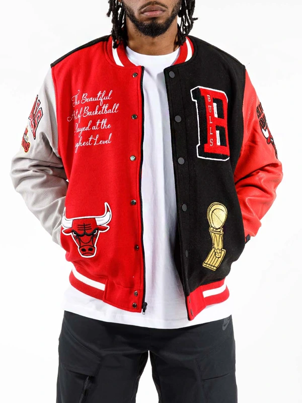 NBA-Chicago-Bulls-Black-Red-Varsity-Jacket-1