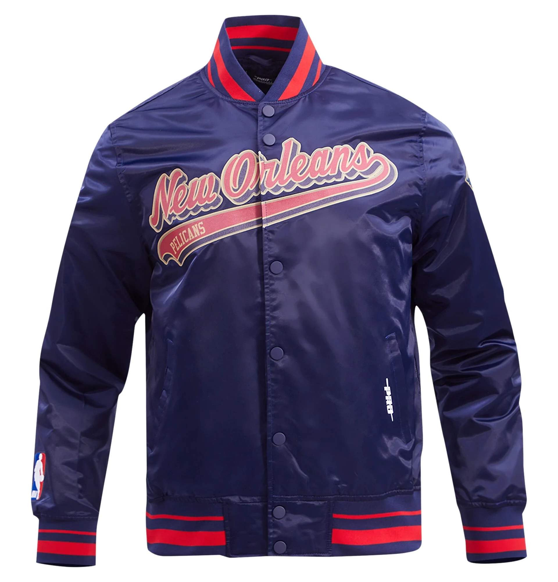 New-Orleans-Pelicans-Pro-Standard-Script-Tail-Navy-Satin-Varsity-Jacket-2