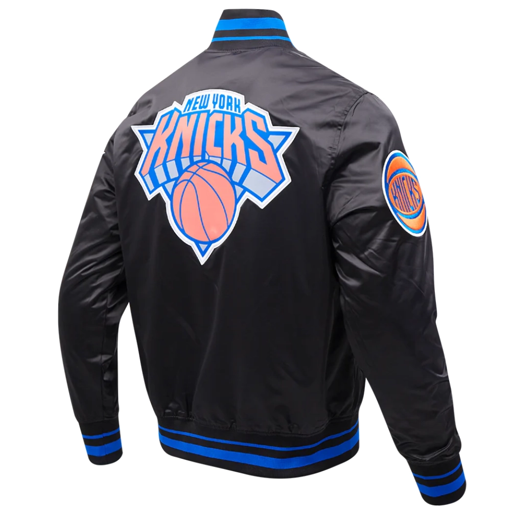 New-York-Knicks-Script-Tail-Ribbed-Knitted-Satin-Varsity-Jacket-Black-3