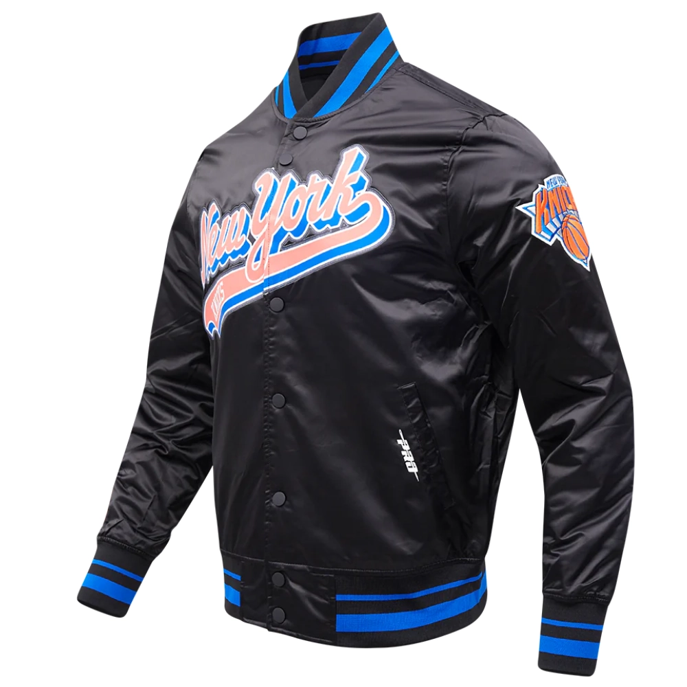 New-York-Knicks-Script-Tail-Ribbed-Knitted-Satin-Varsity-Jacket-Black-5