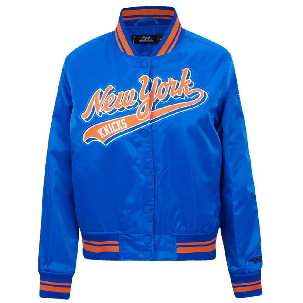 New-York-Knicks-Script-Tail-Womens-Full-Snap-Satin-Varsity-Jacket-Blue-6