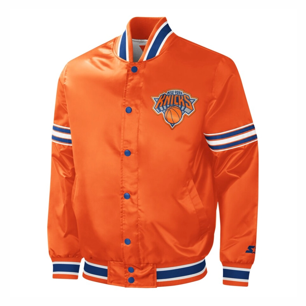 New-York-Knicks-Slider-Full-Snap-Satin-Varsity-Jacket-Orange-2